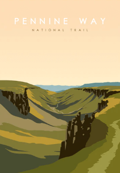 Art of High Cup Nick, a glaciated valley visible from the Pennine Way in the Peak District.