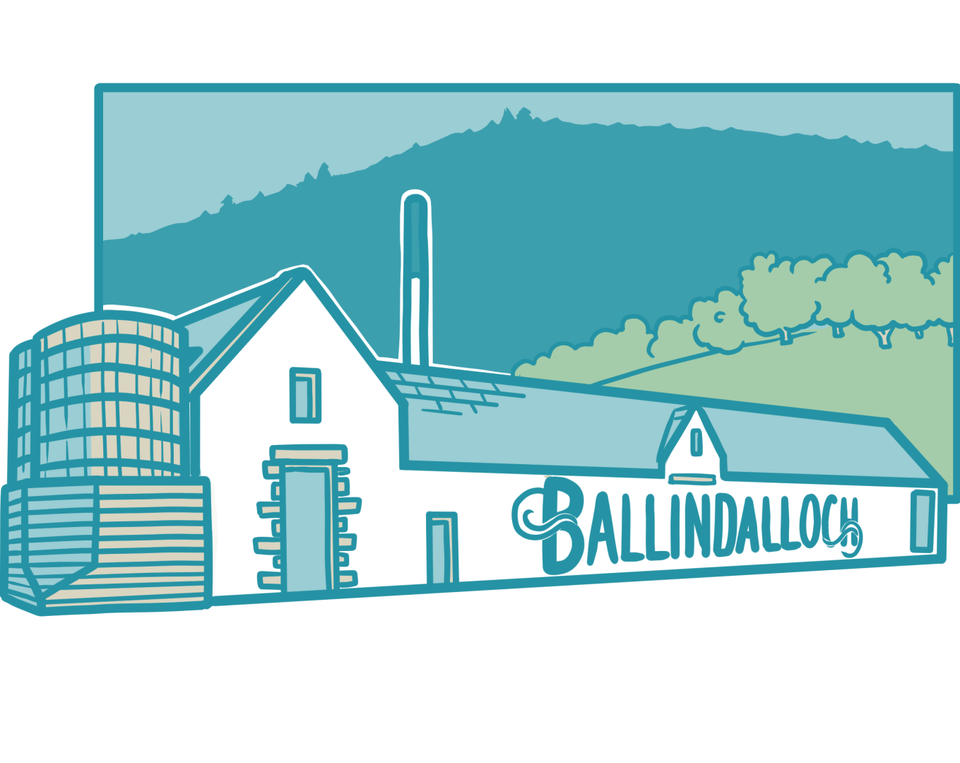 Art of the Ballindalloch Distillery, found on the Speyside Way.