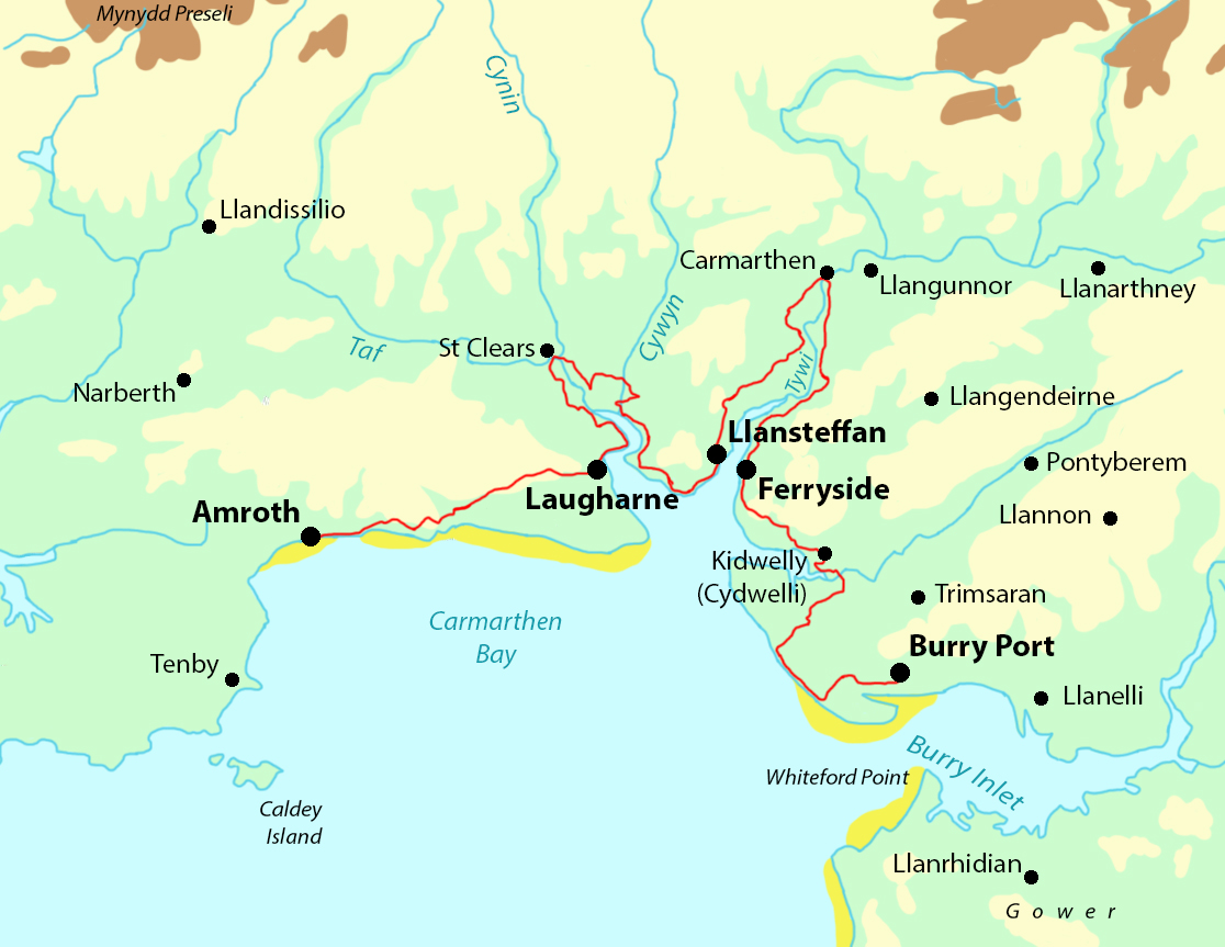 Map Of Carmarthenshire Wales - Celene Annamarie