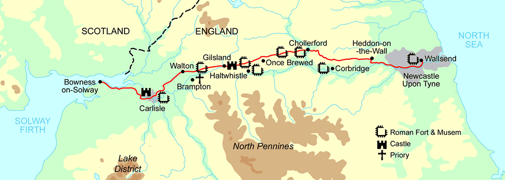 Hadrian's Wall Path map