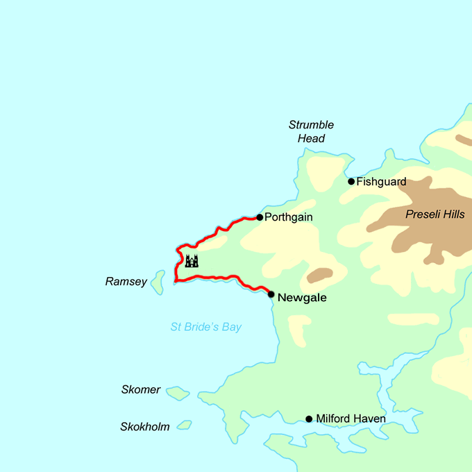 Pembrokeshire Coast Path at St David's - 2-3 Days Walk — Contours ...