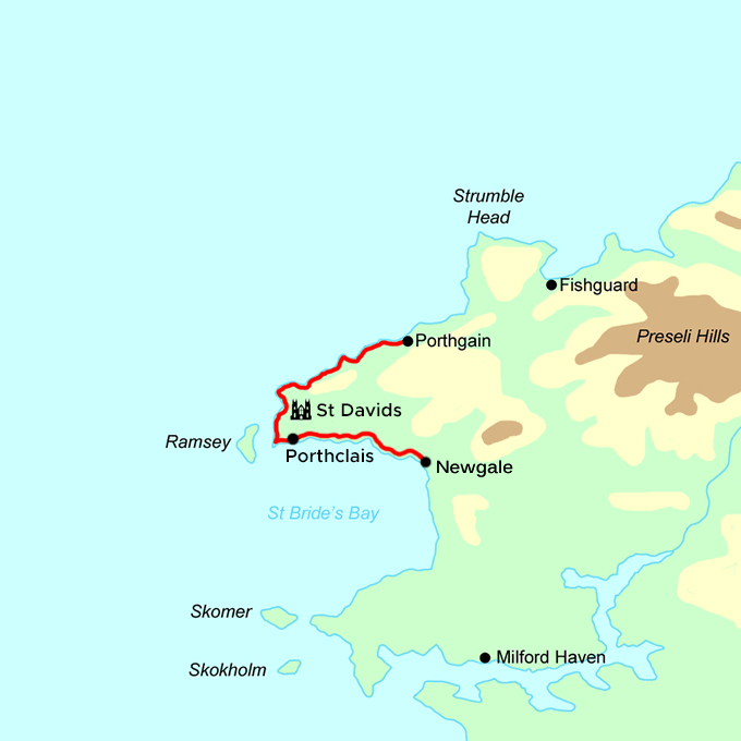 Pembrokeshire Coast Path at St Davids - 2-3 Days Walk — Contours ...