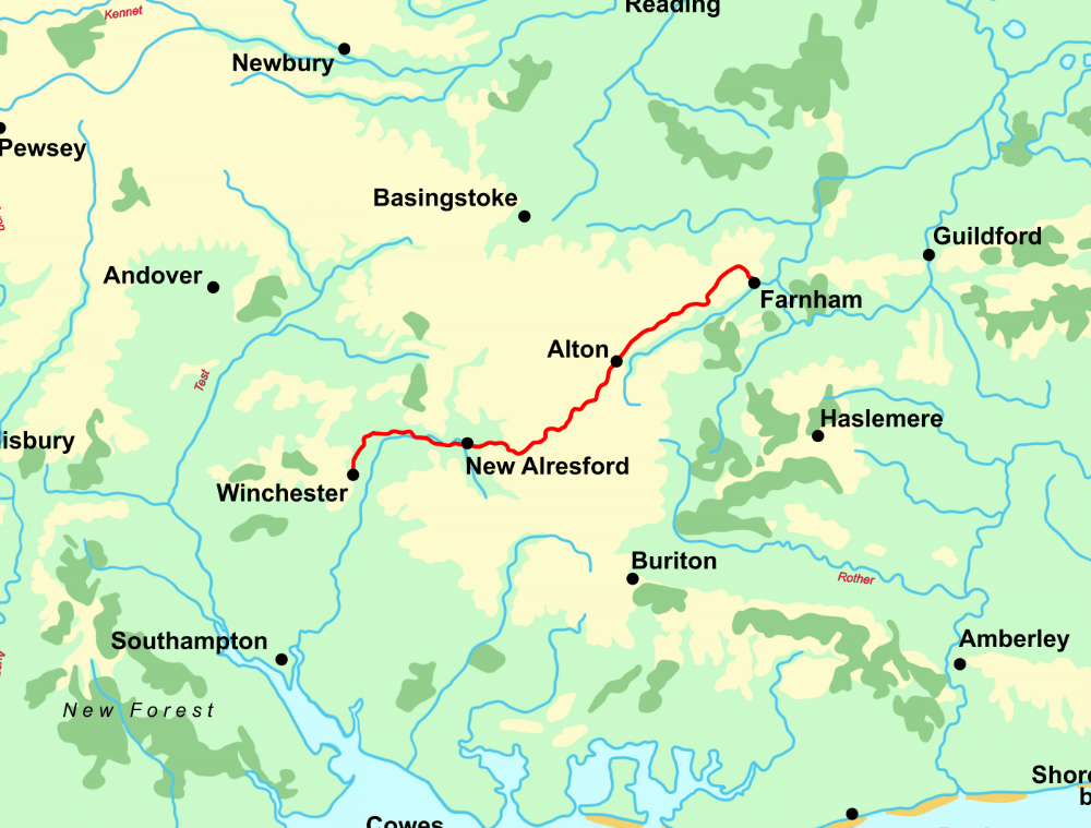 St Swithun's Way map